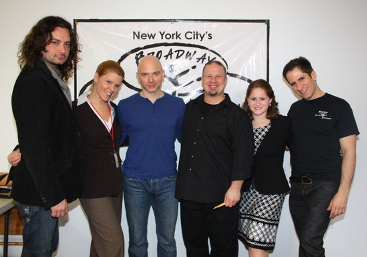 Constantine Maroulis, Jennifer Johns (Program Director), Michael Cerveris, Ross Stoner (Associate Director), Michelle Lehrman (Admissions Director), and Seth Rudetsky at 